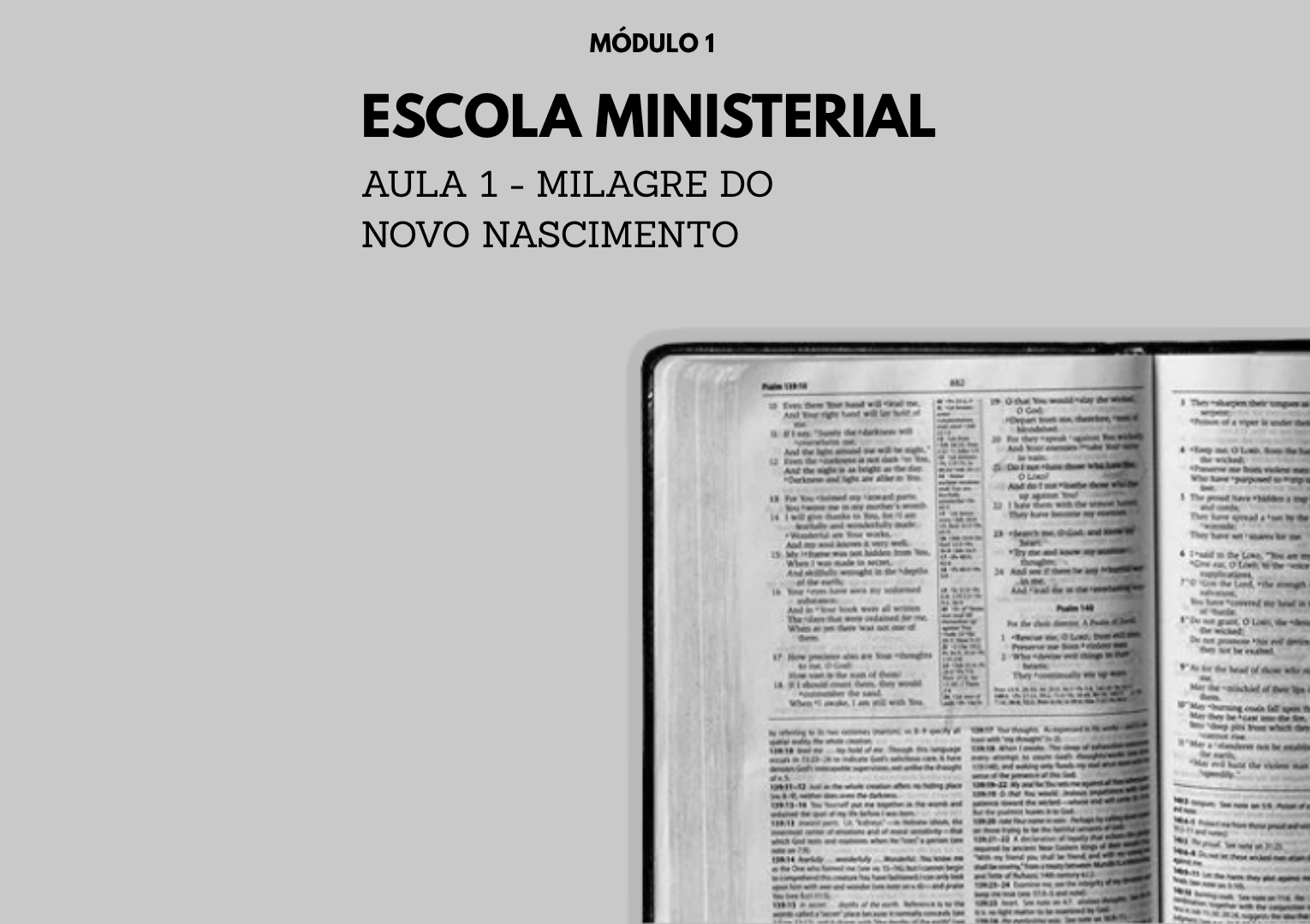 AULA 1 – MILAGRE DO NOVO NASCIMENTO