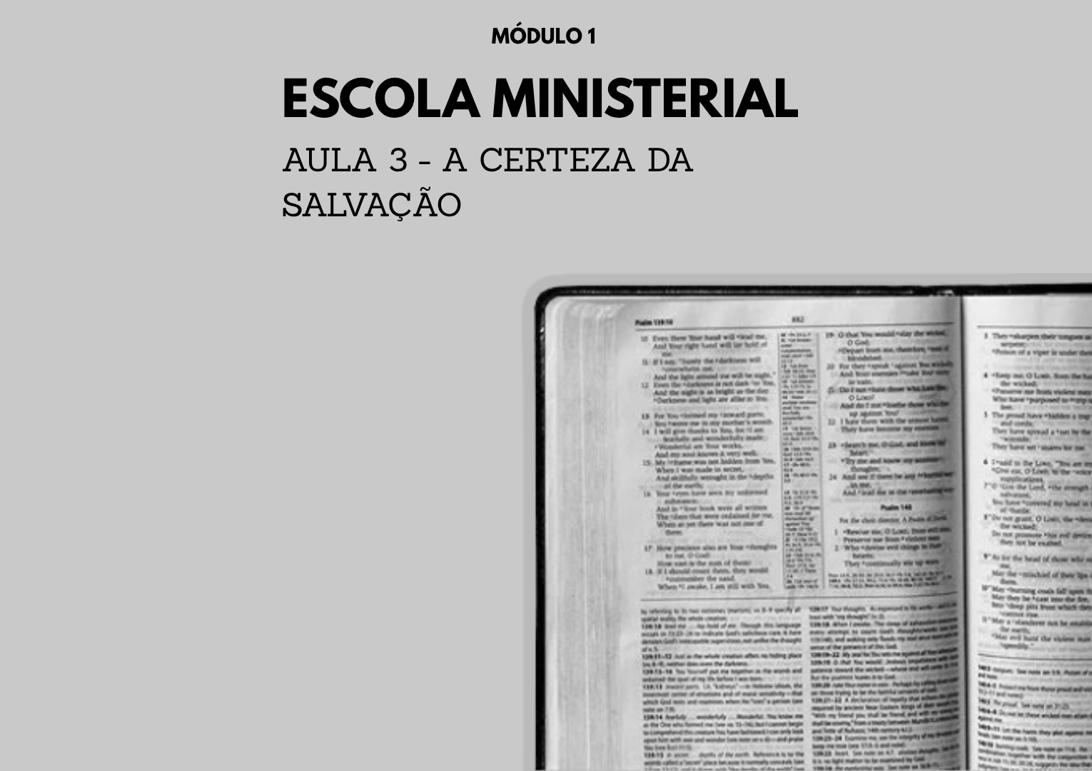 AULA 3 – A CERTEZA DA SALVAÇÃO